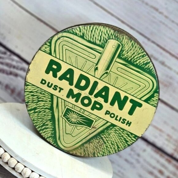 Radiant Other - VTG Collectible tin Radiant Dust Mop Polish Tin Jersey City, NJ USA Green